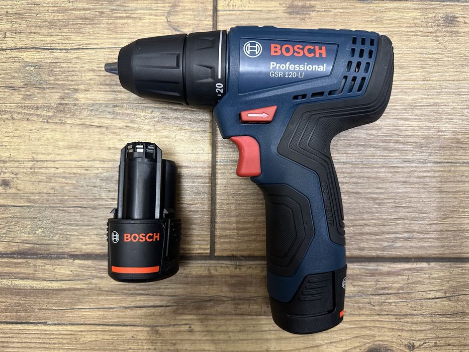 Wiertarko-wkrętarka BOSCH GSR 120-LI / 2x bateria 2Ah / ładowarka