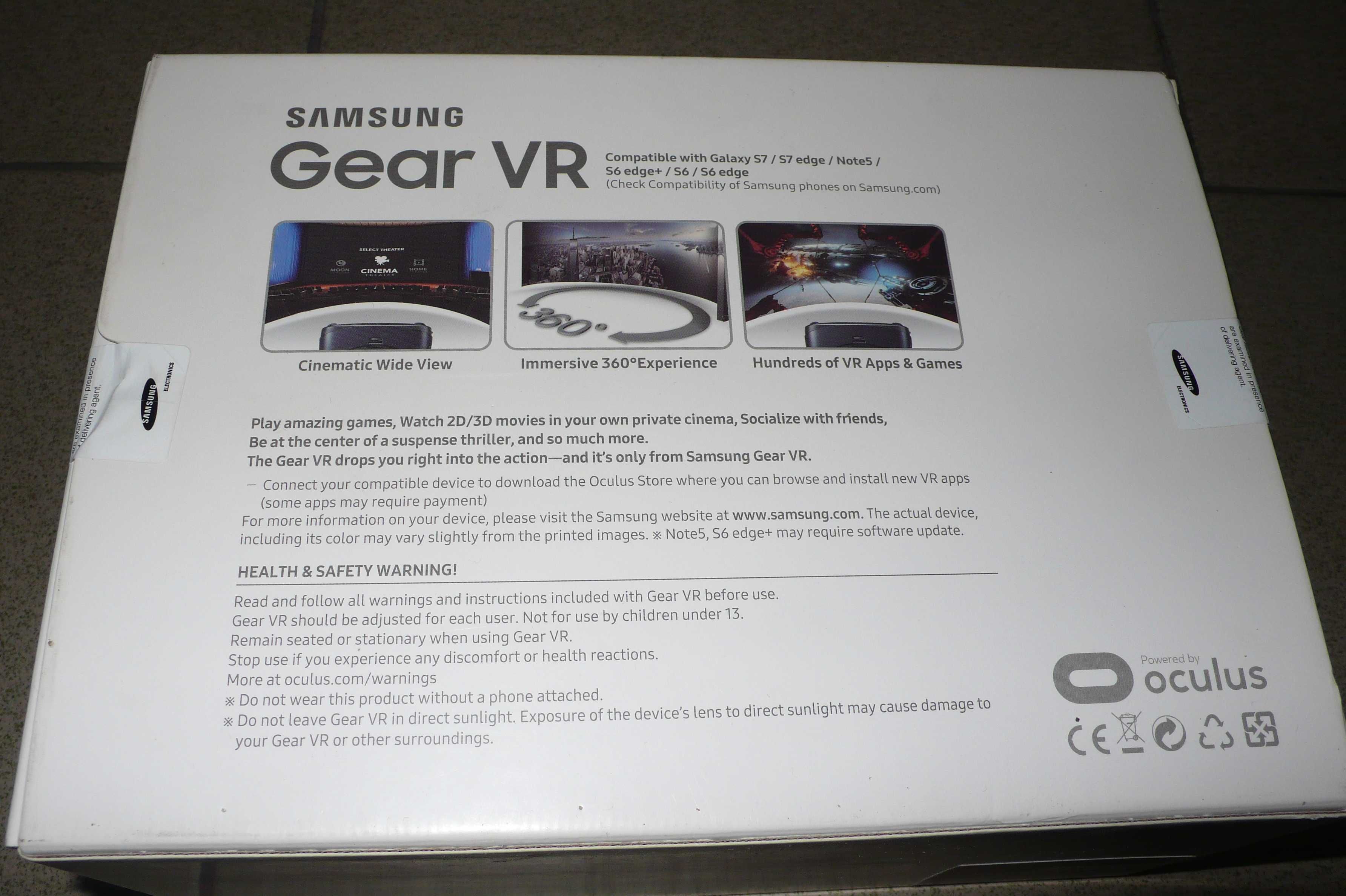 Okulary VR Samsung SM-R323 do S7 S7edge Note5 S6 S6edge(+)
