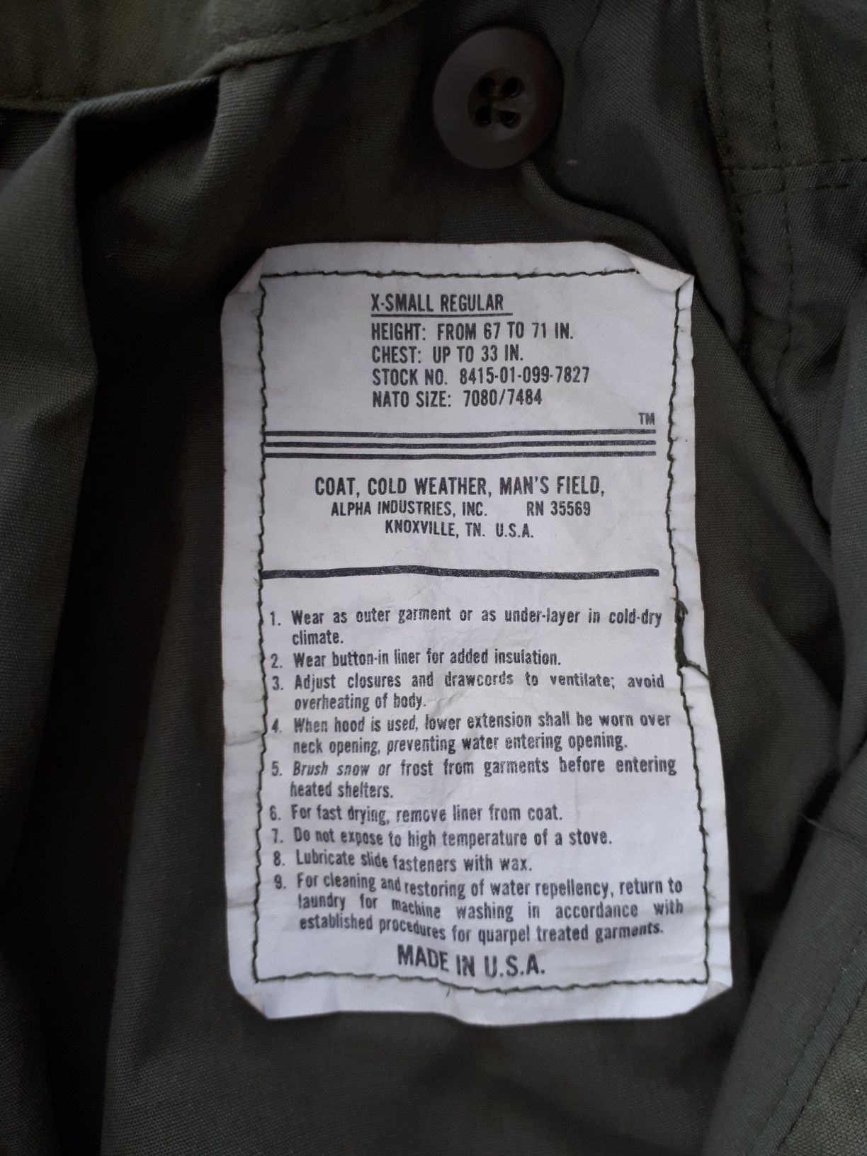 Kurtka m65 x-small regular Alpha Industries