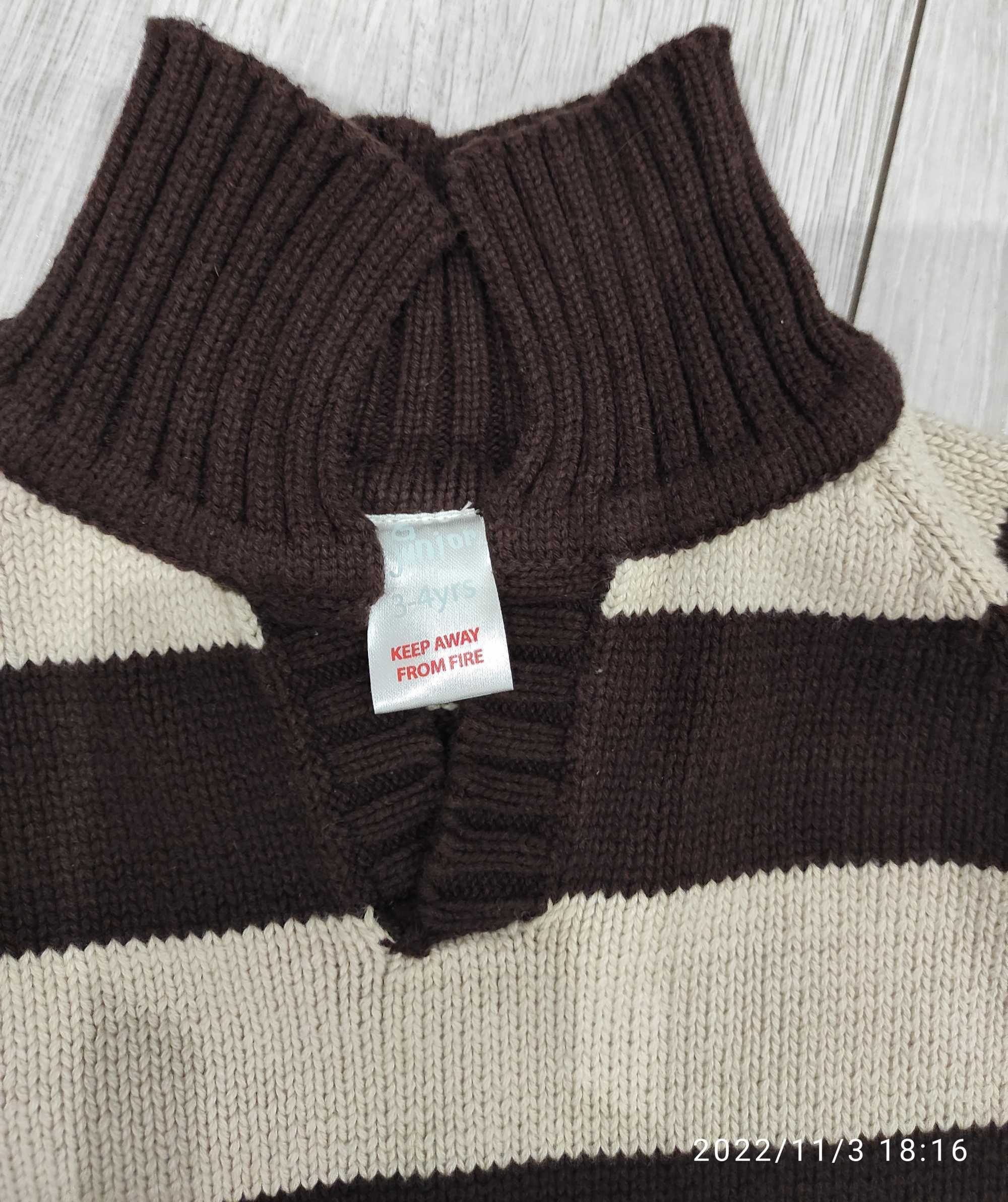 Sweterek elegancki w paski 3 4 latka