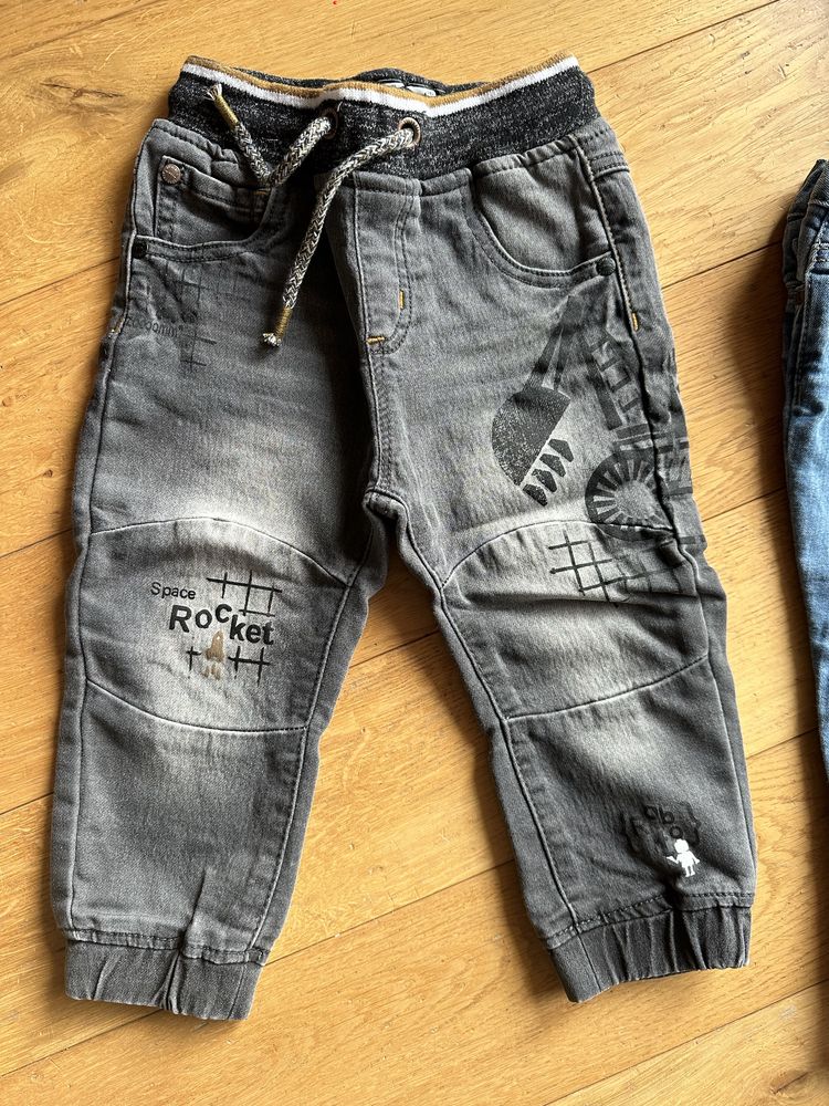 Spodnie chinos i jeansy h&m, next roz. 86