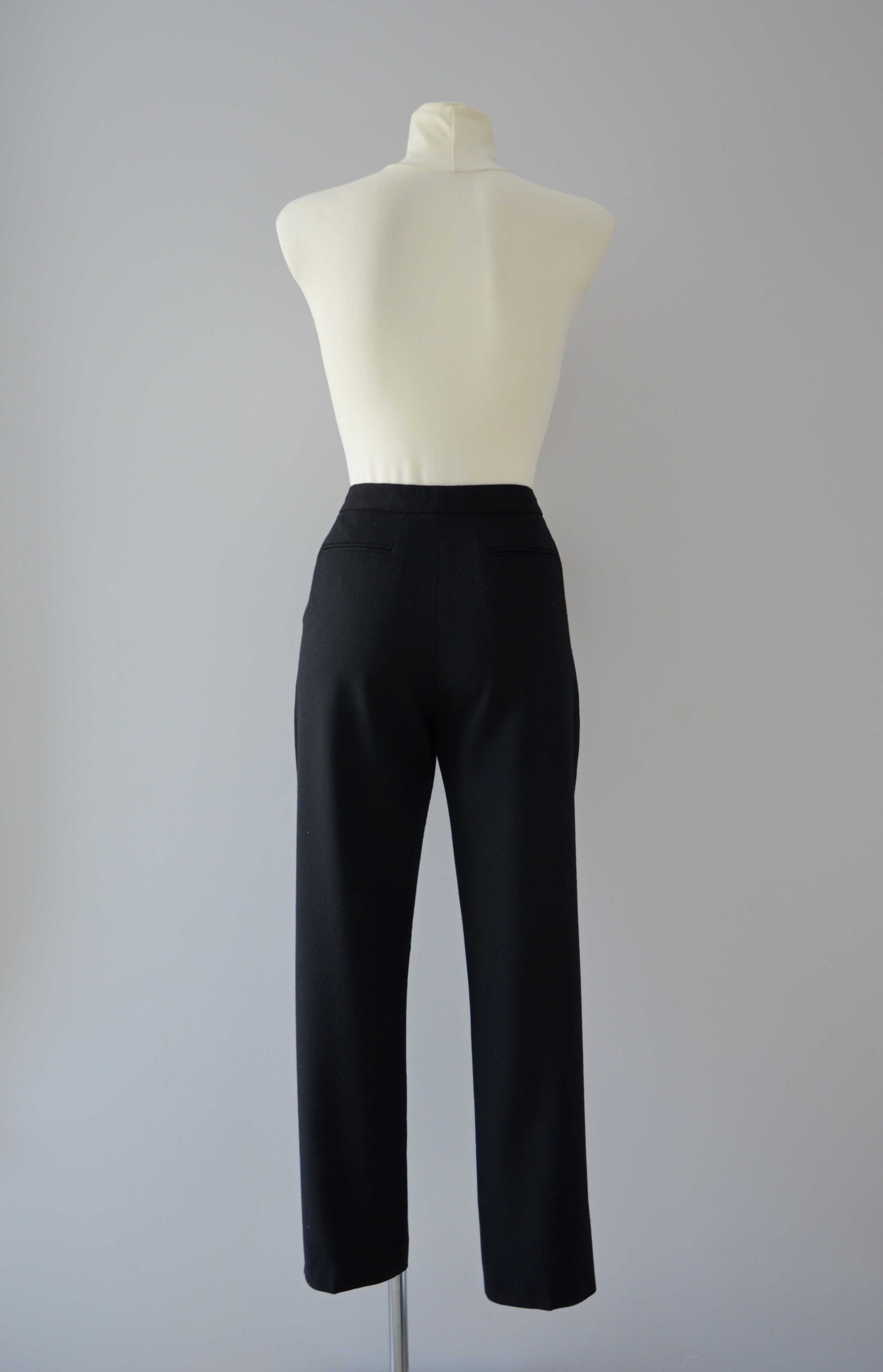 Reiss Dartmouth czarne wełniane spodnie premium wełna wool black 38 M