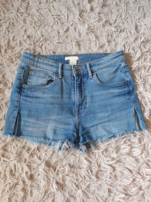 Krótkie spodenki szorty damskie dziewczęce jeansowe H&M rozmiar XS 34