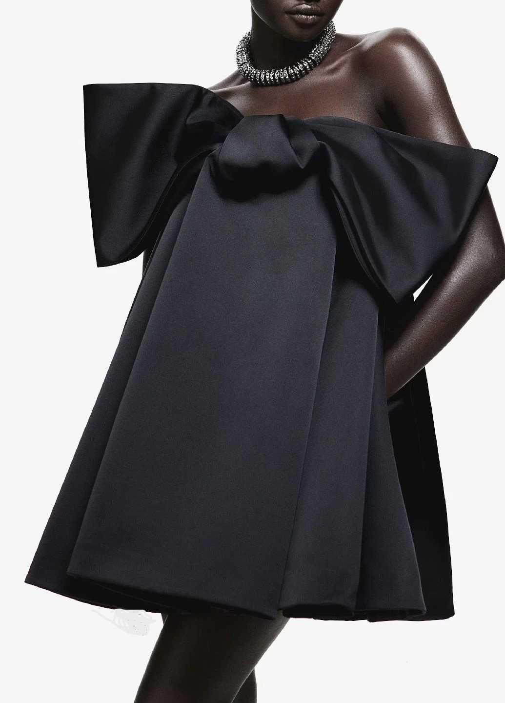 H&M EDITION Шикарное черное коктейльное платье мини р.XXS
