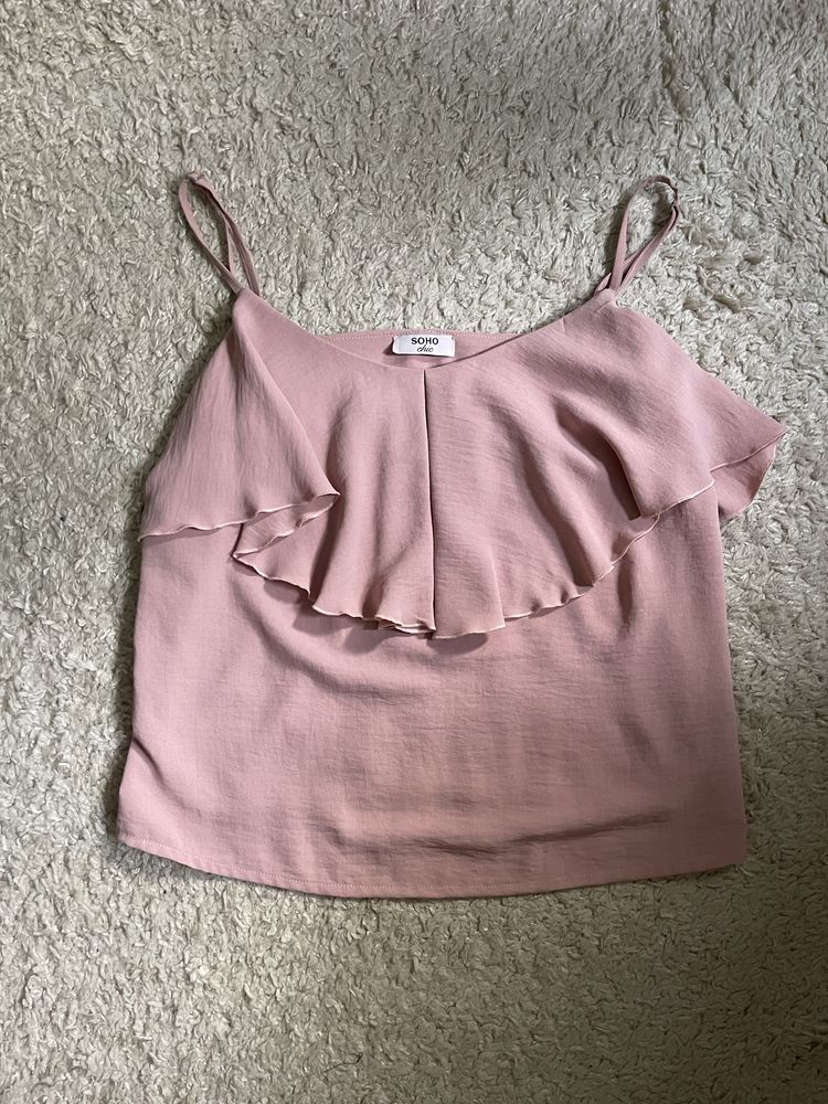 Очень нежная розовая шифоновая майка в бельевом стиле от zara