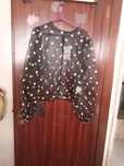 Blusa Zara nova Preta Transparente  com flores, tamanho S grande