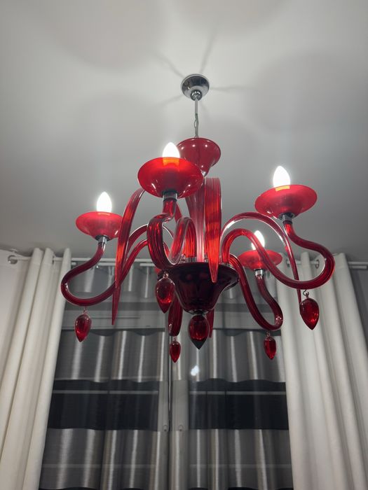 Żyrandol  piecioramienny + lampa wisząca