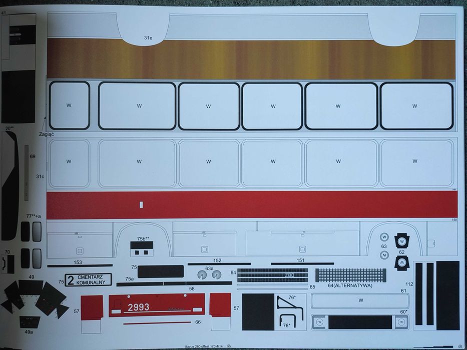 Model kartonowy Angraf 6/2017 autobus IKARUS 280