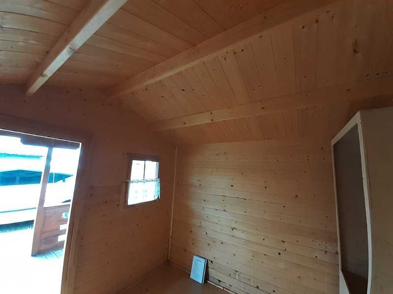Domek drewniany Grześ z tarasem 3x5 z balika 28mm