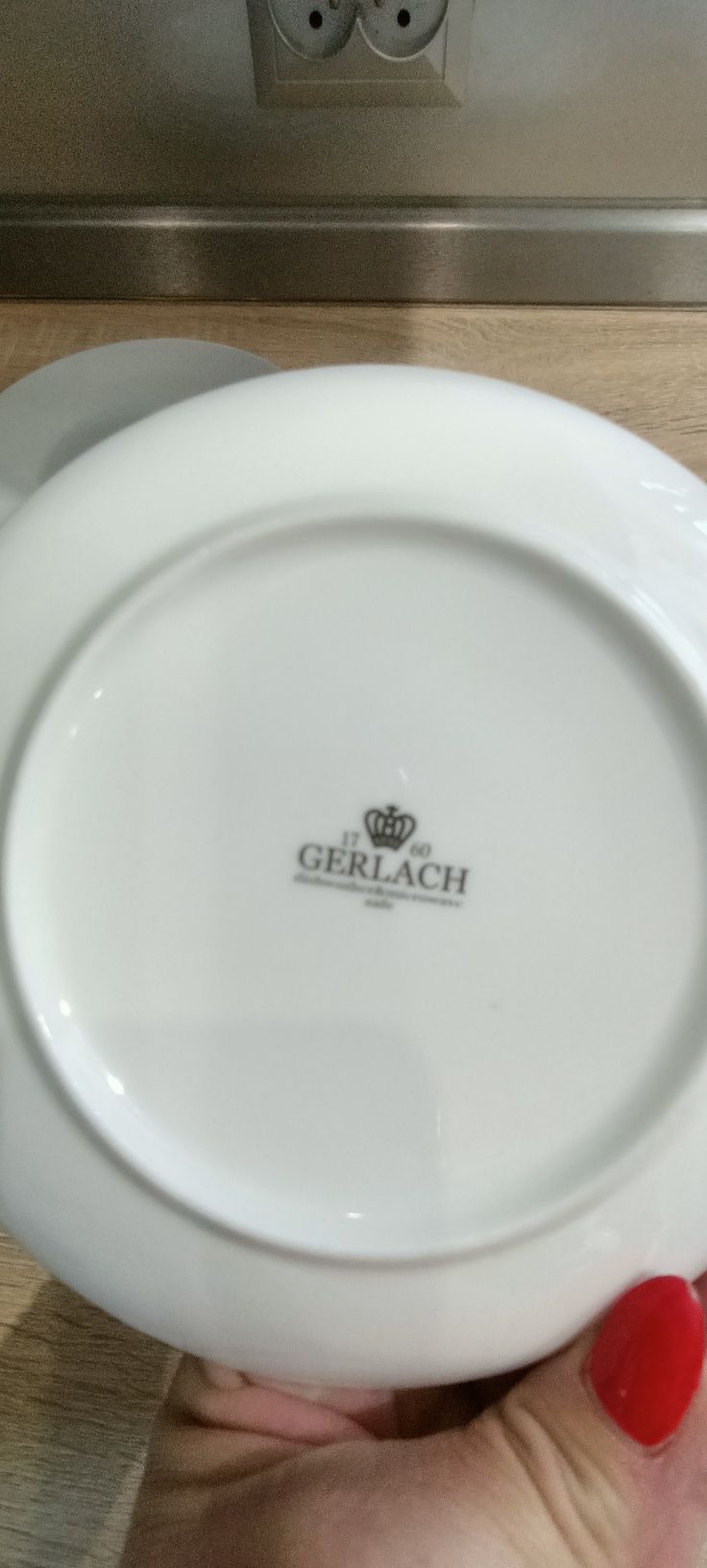 Gerlach talerzyki i spodeczki białe