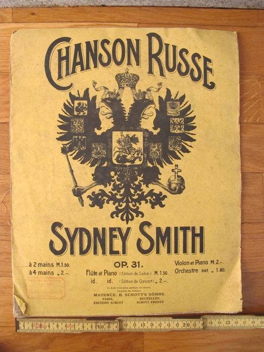 Partitura Musical Romance Piano Antiga - Chanson Russe