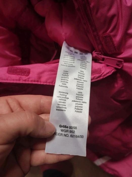 Kombinezon zimowy jednoczęściowy dla dziewczynki r 92/98