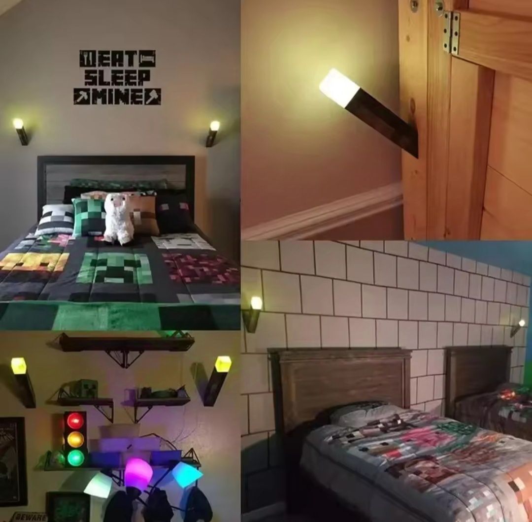 Факел нічник Minecraft Brownstone  настільна лампа usb зар