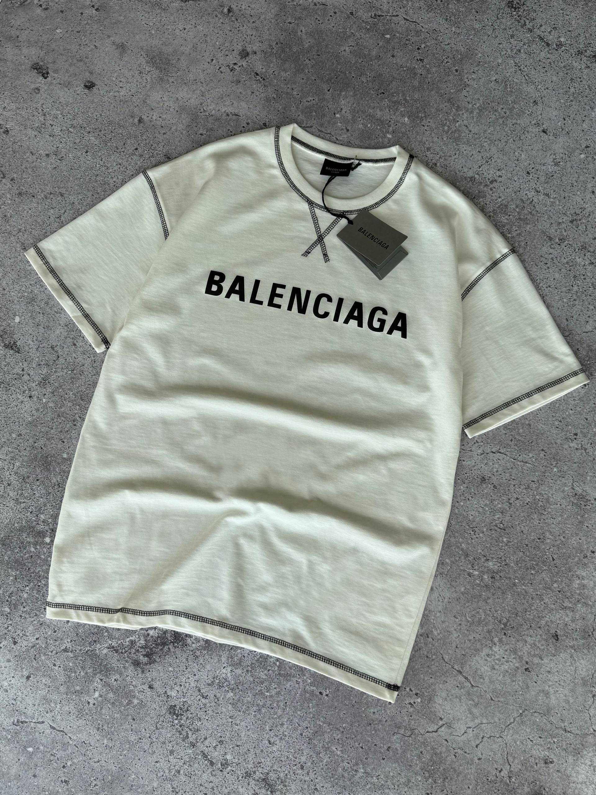 Футболка Balenciaga premium оверсайз з qr-code та бірками i57/7431