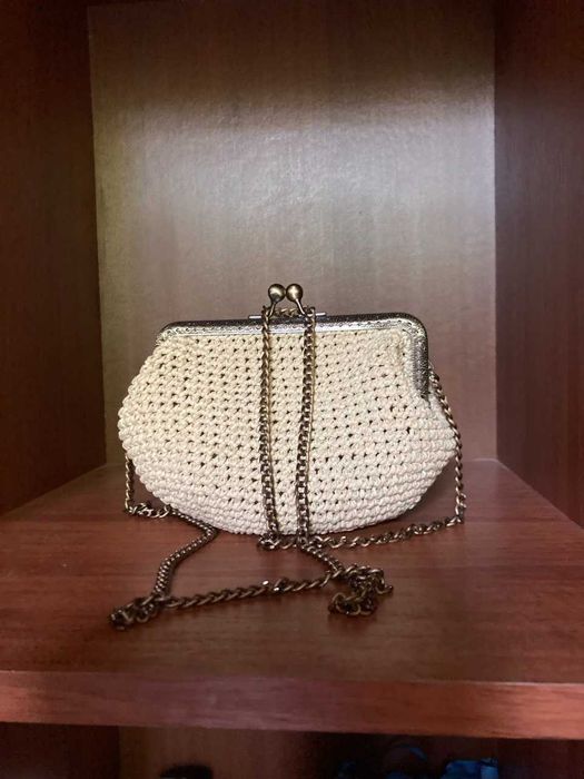 Сумочка - косметичка/фермуар рафія - метал ручна робота Handmade UA