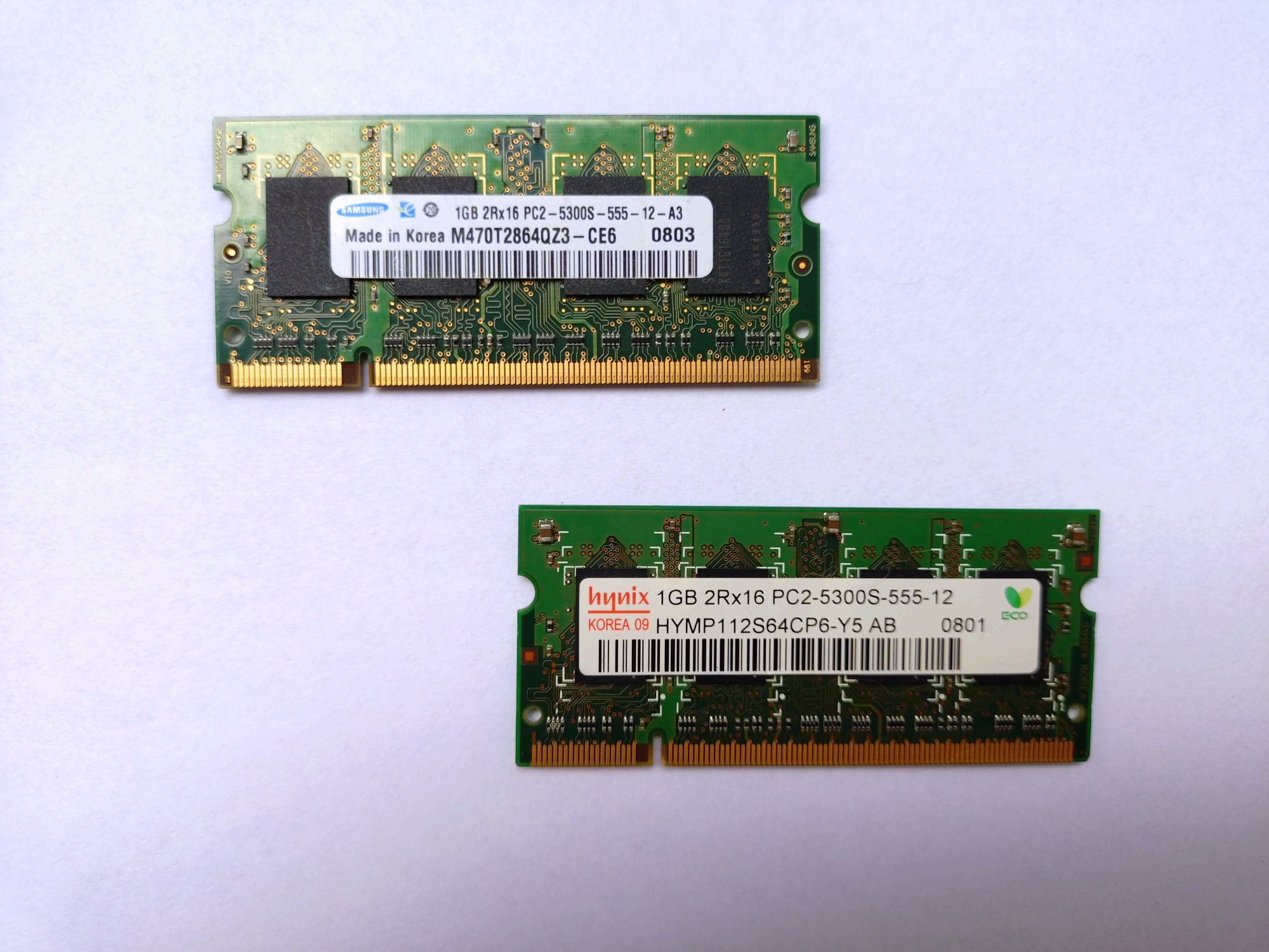 Pamiec RAM 2 x 1gb ddr2 pc2-5300 do laptopa