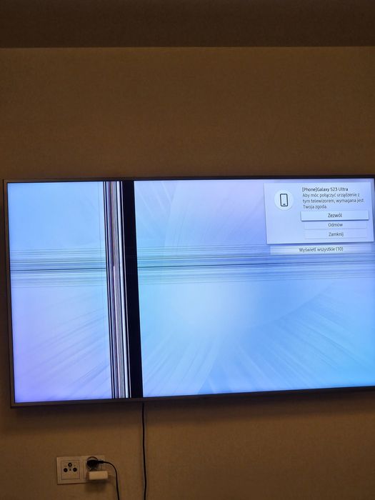 Telewizor samsung  qled 55 cali uszkodzony