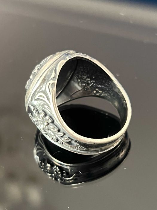 Srebro - Srebrny sygnet z orłem w koronie