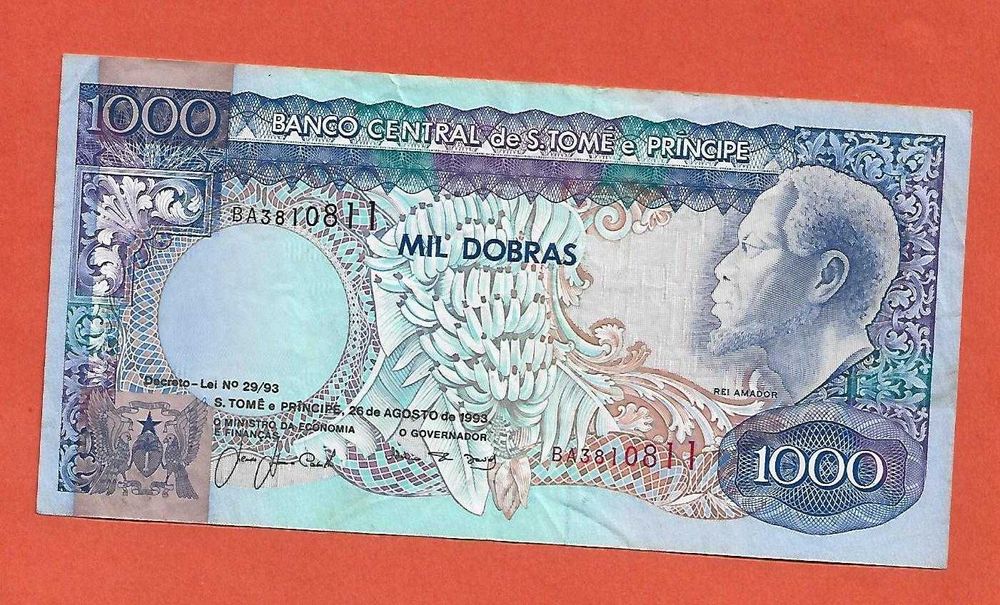 S. Tomé Nota de 1000 Dobras 1993