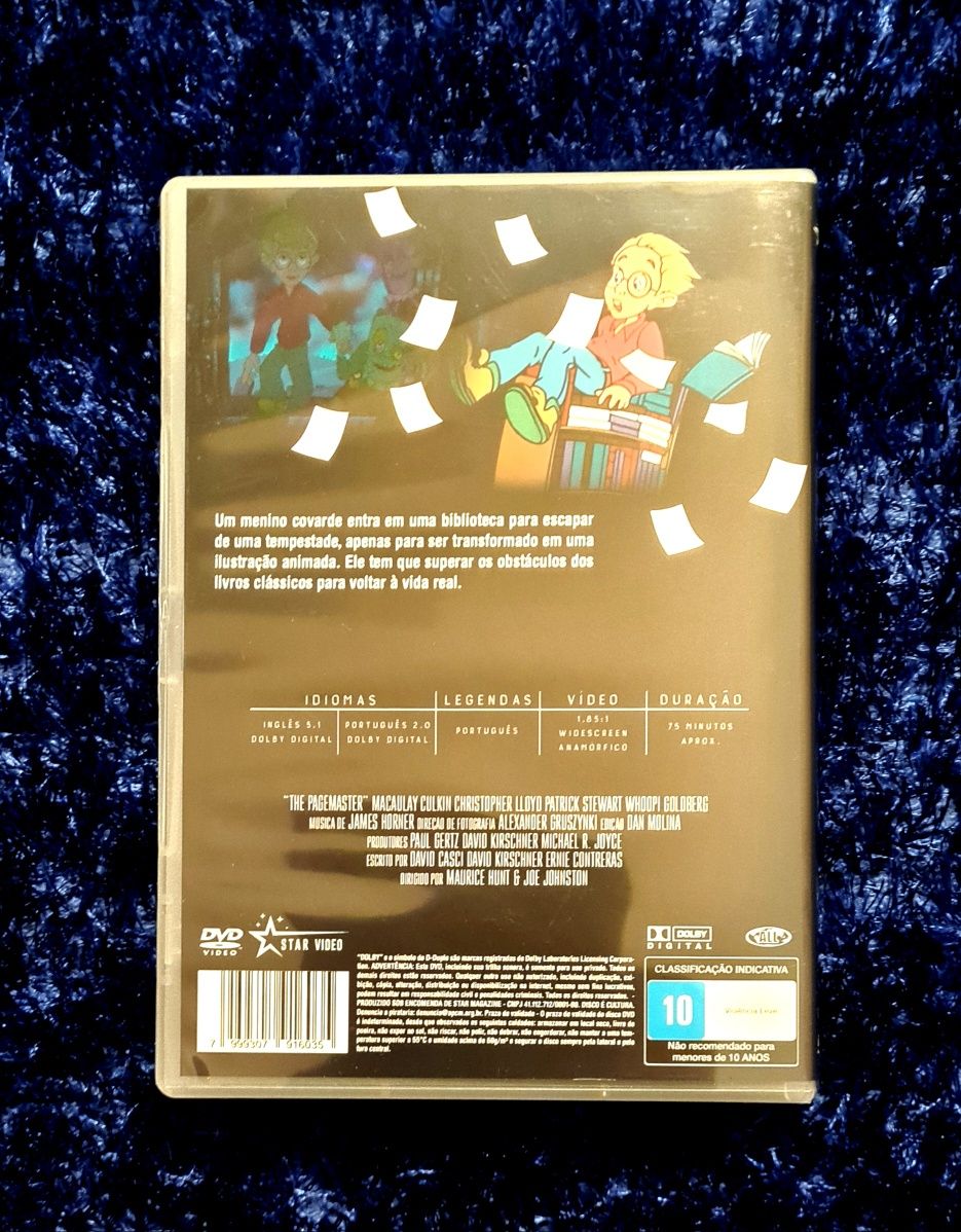 Pagemaster dvd com slipcover + 2 cards