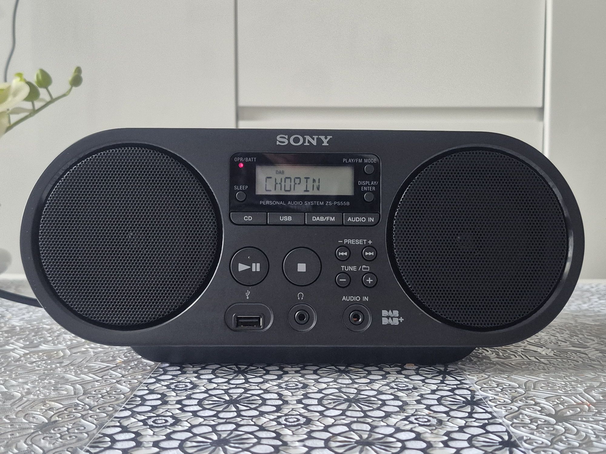 SONY ZS-PS55B radio odtwarzacz CD MP3 DAB+ FM USB AUX