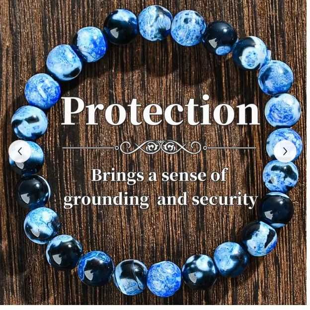 Bransoletka z Niebieskiego Achatu 8mm