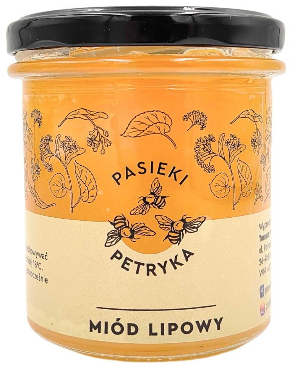 Miód Lipowy Pasieki Petryka 1,2kg 0,9L na przeziębienie redukuje stres