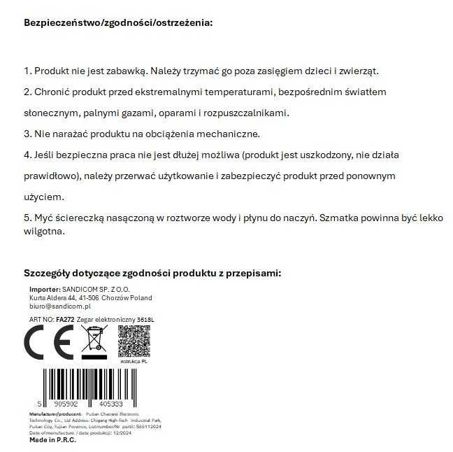 Zegar cyfrowy lustrzany budzik elektrostatyczny projektor led