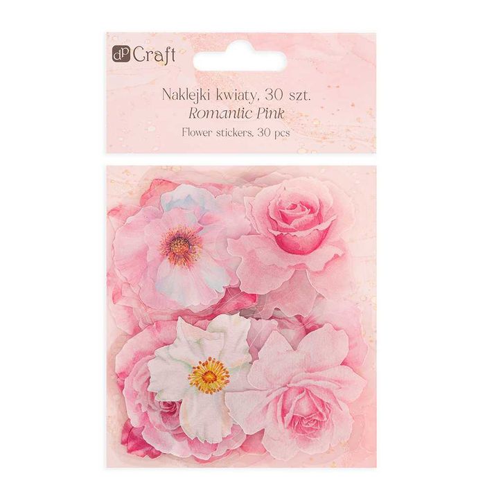 Naklejki ozdobne "kwiaty" 1opak./30szt. ROMANTIC PINK