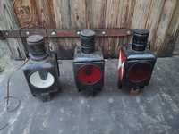 Lampa kolejowa vintage 3 szt