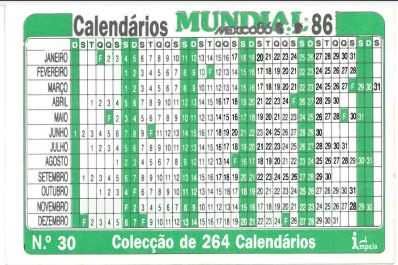 Raro Calendário Diego Armando Maradona 1986