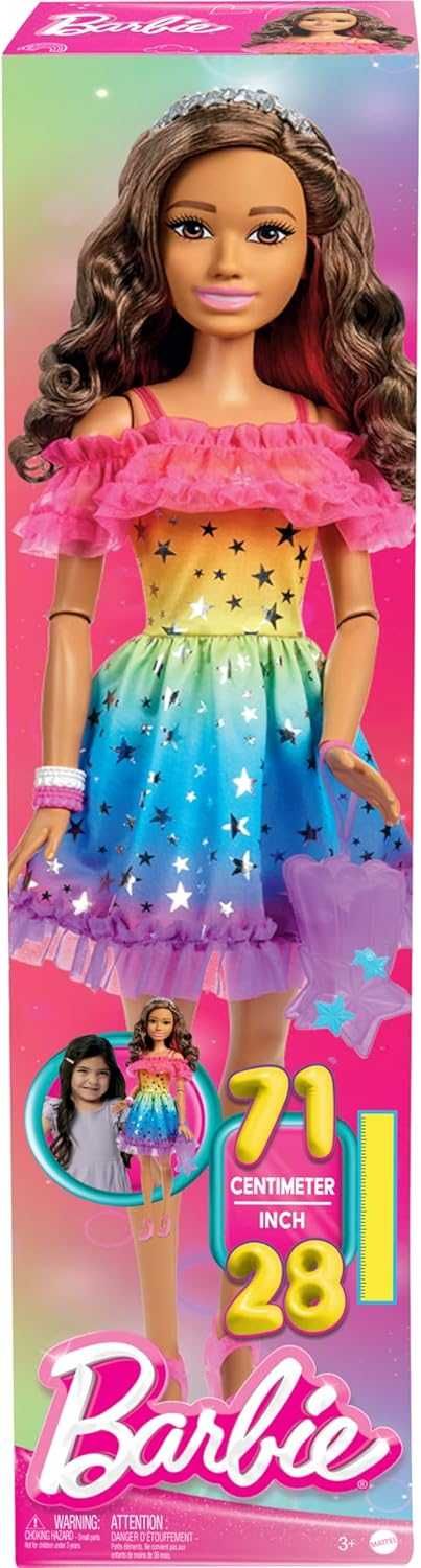 Ростова  Барбі з каштановим волоссям,71 см.Barbie Large,Rainbow Dress