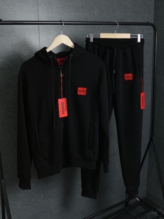 ЦЕНА ТАКОГО 3500! Мужской спортивный костюм HUGO BOSS черный осень хит