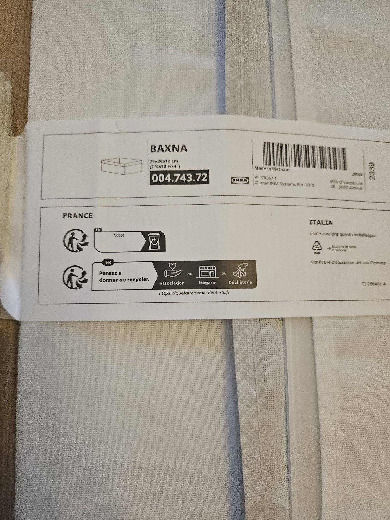 Ikea pojemnik pudelko separator stuk baxna hovkrats