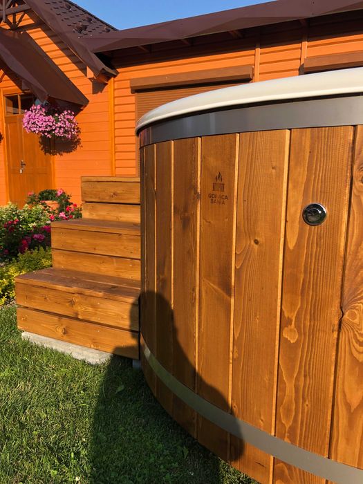 Bania balia akrylowa GAZOWA Gorąca Bania LED Jacuzzi w ogrodzie