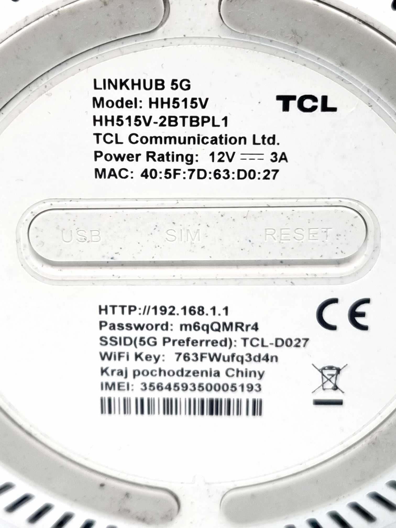 Router TCL LinkHub 5G HH515V / SUPER STAN!