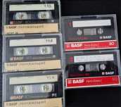 Zestaw 5 kaset magnetofonowych Basf plus gratis
