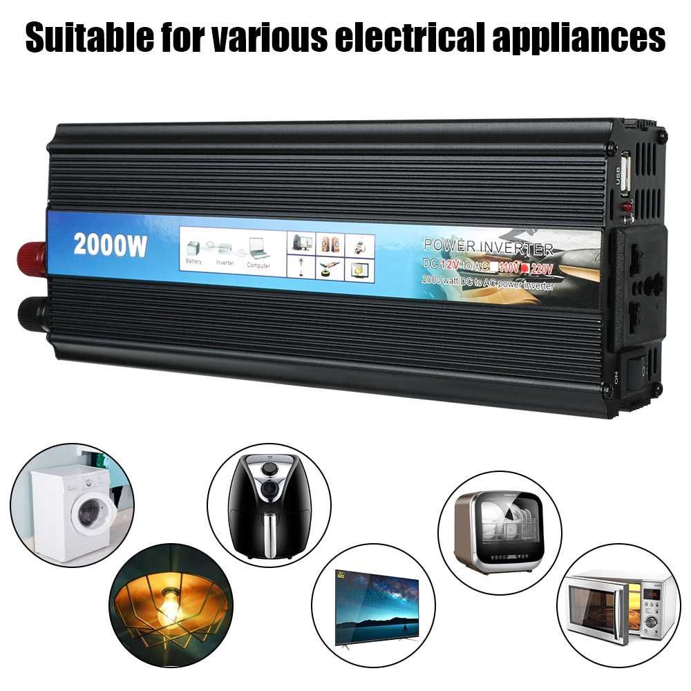 Inversor   12v  ac 220v 
usb  1000w 20OOw 
onda senoidal modificada