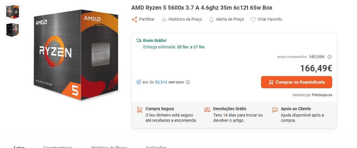 Computador Gaming ryzen 5 5600x / amd rx 6600