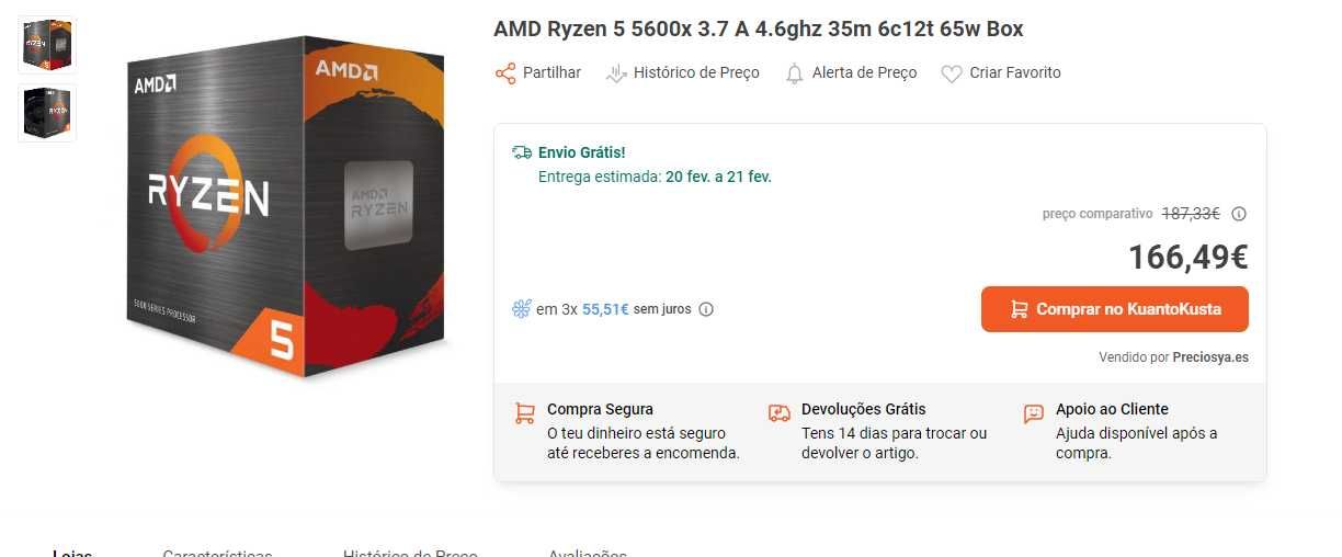 Computador Gaming ryzen 5 5600x / amd rx 6600 16gb ram -Micro ATX