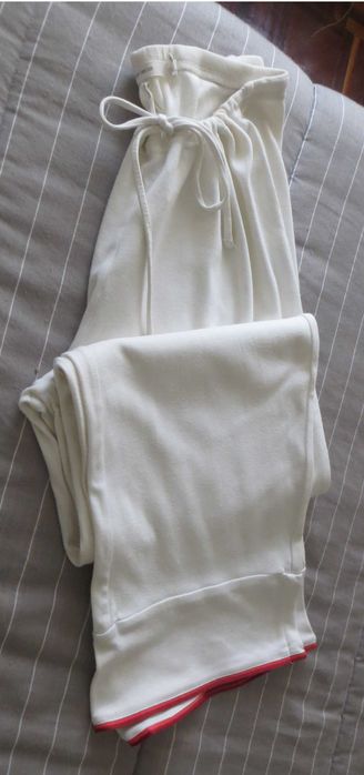 Pijama Woman Secret - Bege e orlas a vermelho - Tam. 36 - 100% algodão