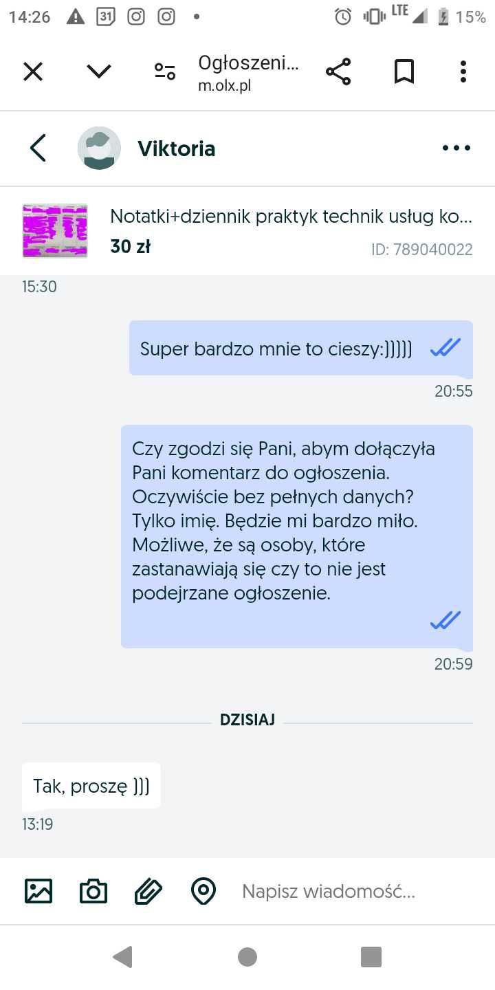 Notatki+dziennik praktyk technik usług kosmetycznych