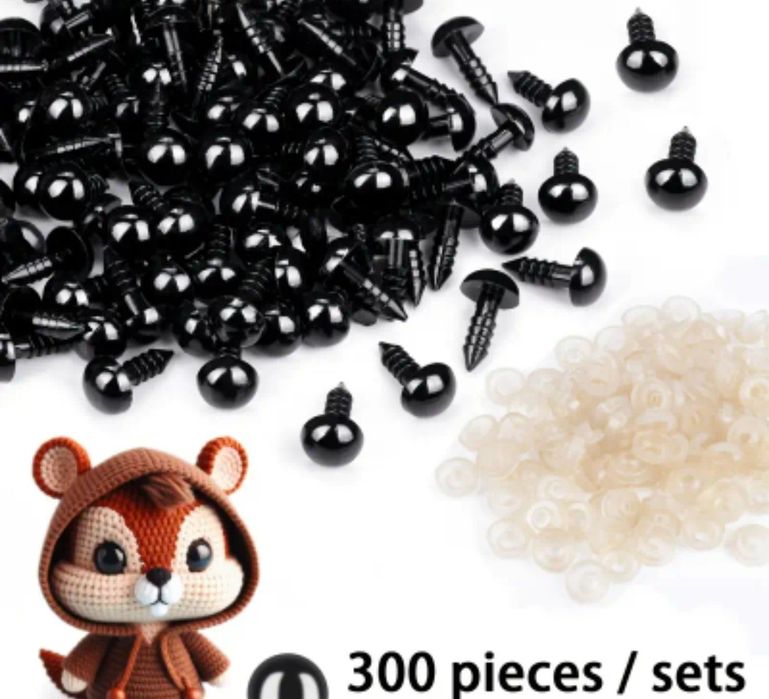 Oczka i noski do zabawek 300szt (5mm i 6mm)