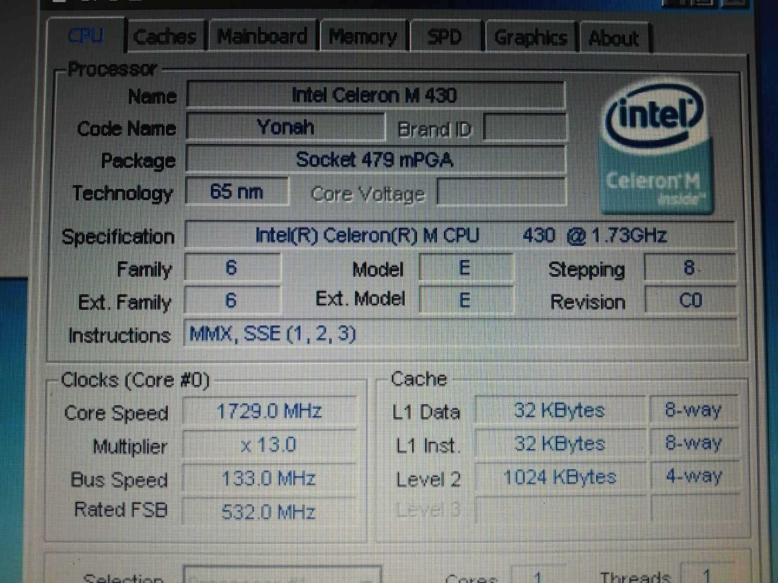 Процессор для ноутбука Intel Celeron M 430 1.733GHz SL92F