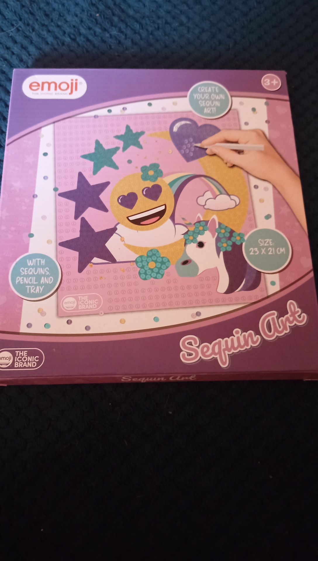 Malarstwo cekinowe obrazek dla dziecka DIY zrób to sam 23 x 21 cm