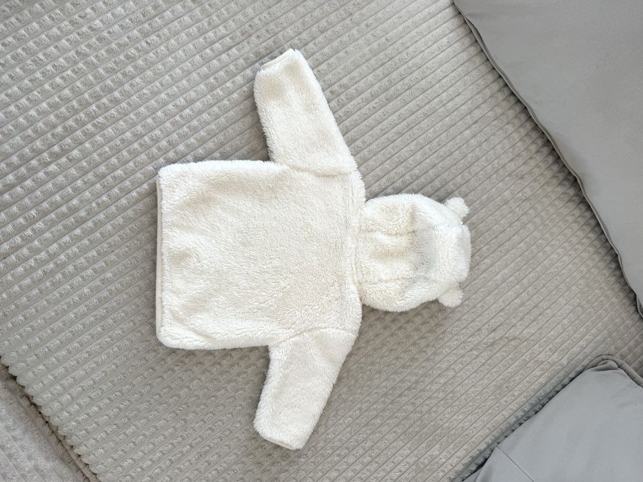 Misiowa bluza na zamek z uszkami puszysta 56-62-68cm