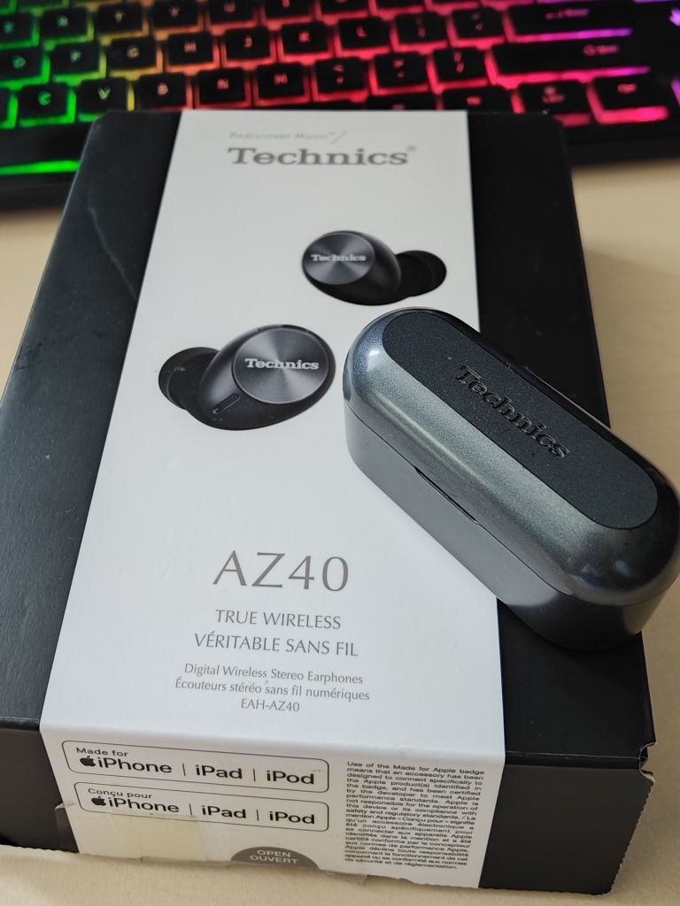 Słuchawki, bluetooth, Technics AZ40, super dźwięk, bassy