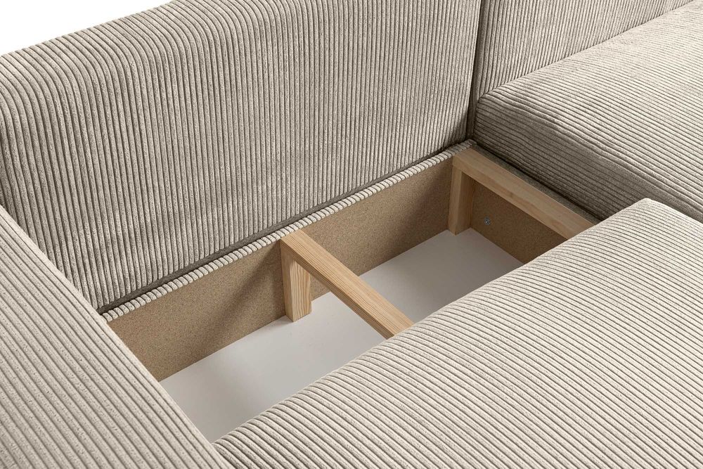 Narożnik GUSTO z funkcją spania i pojemnikiem, tkanina sztruks POSO