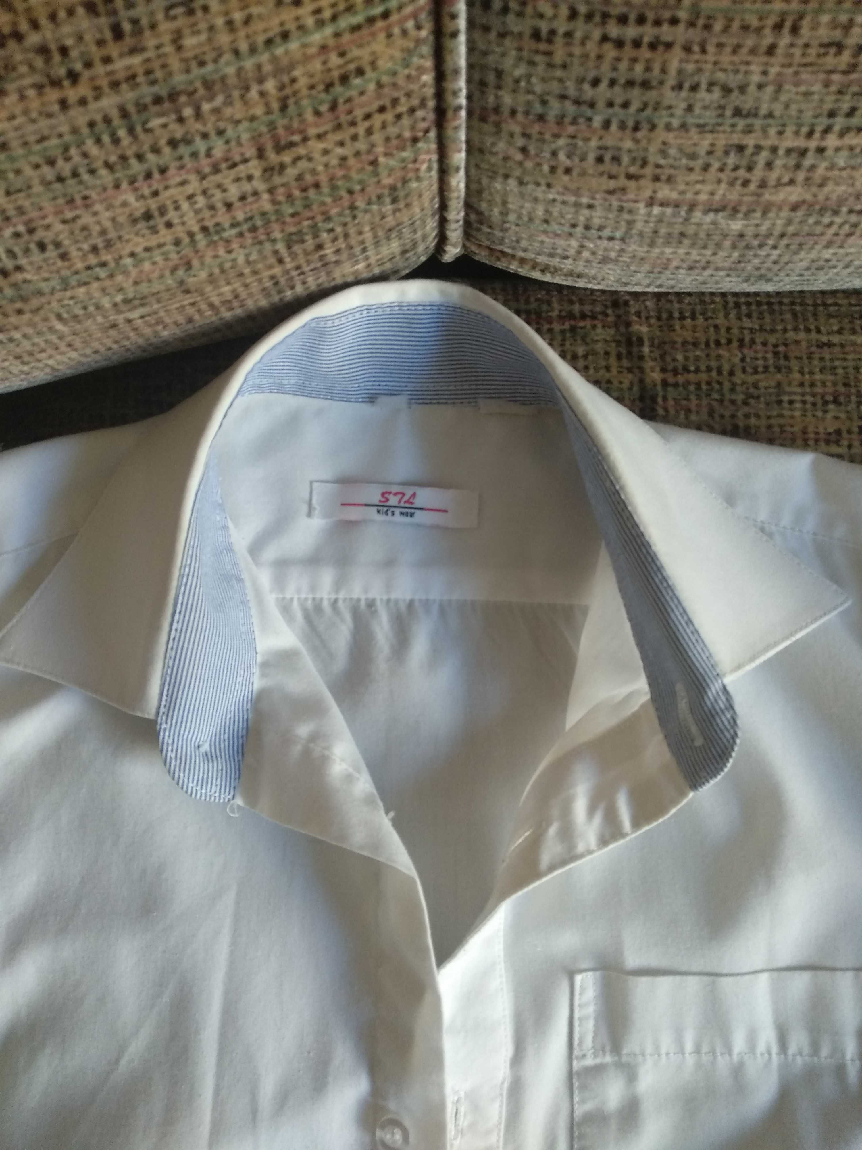 Рубашка белая школа, длинный рукав, п/обхват груди 28, длина рукава 43