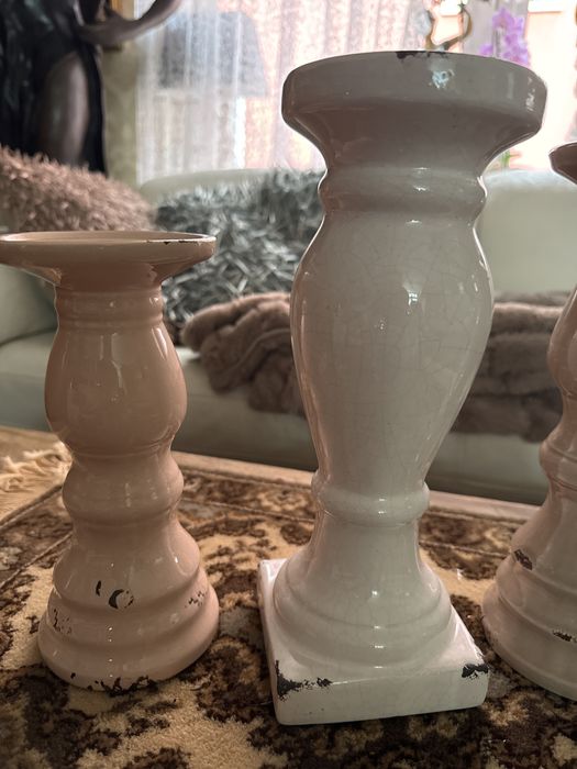 Home&you 4 nowe porcelanowe swieczniki swiecznik krakelura